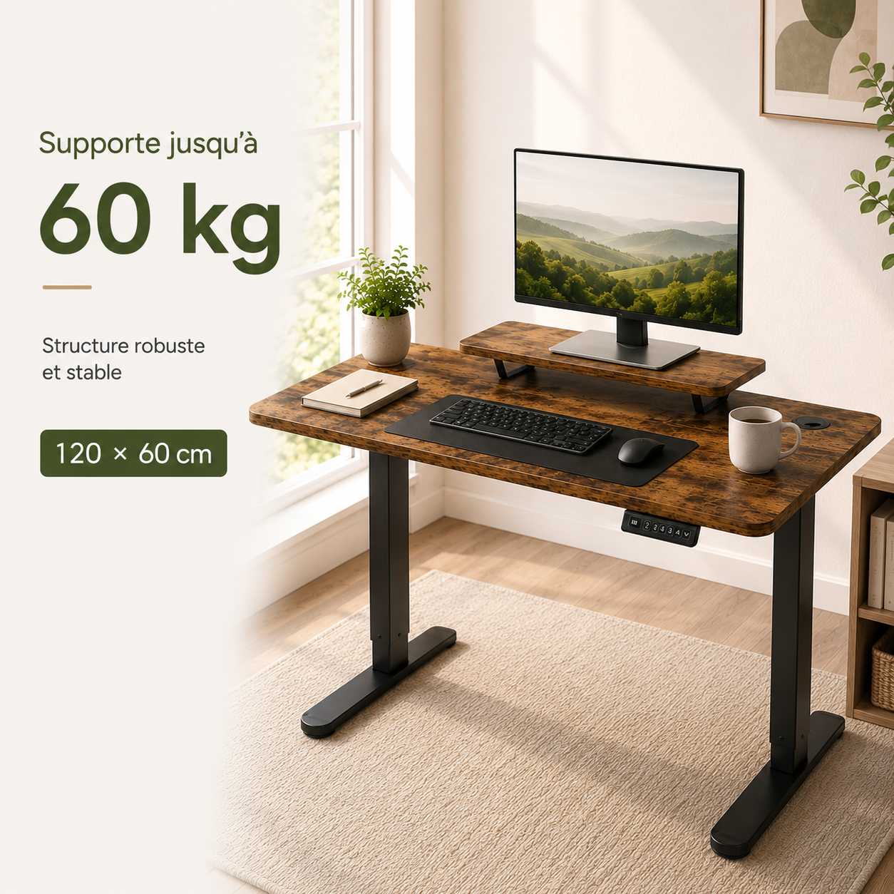 Bureau Assis Debout LevoraDesk - Bois